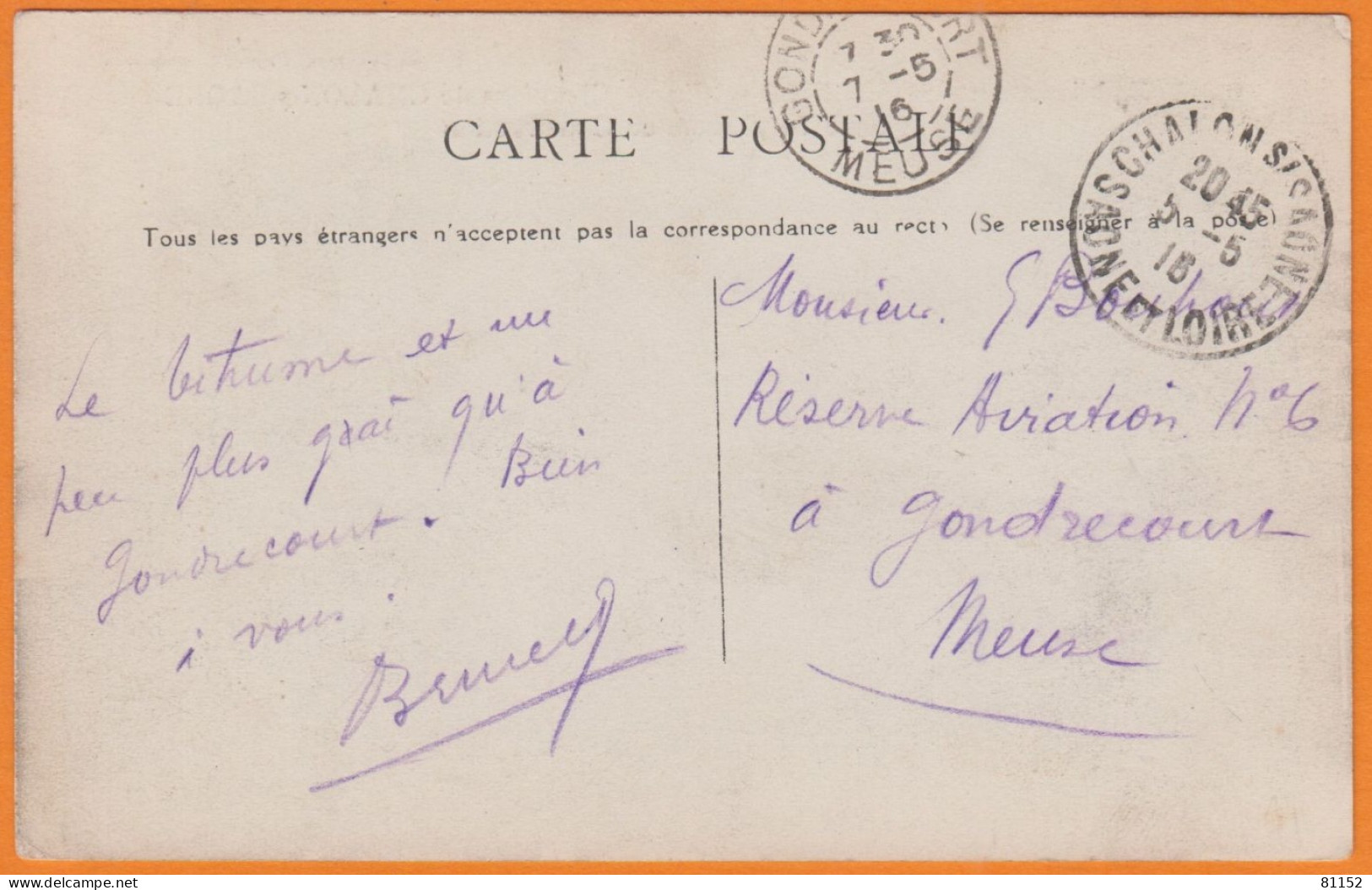 CPA  De  CHALON-sur-SAONE   établissements SCHNEIDER Et Cie   11 Torpilleurs    1916    Pour GONDRECOURT Meuse - Chalon Sur Saone