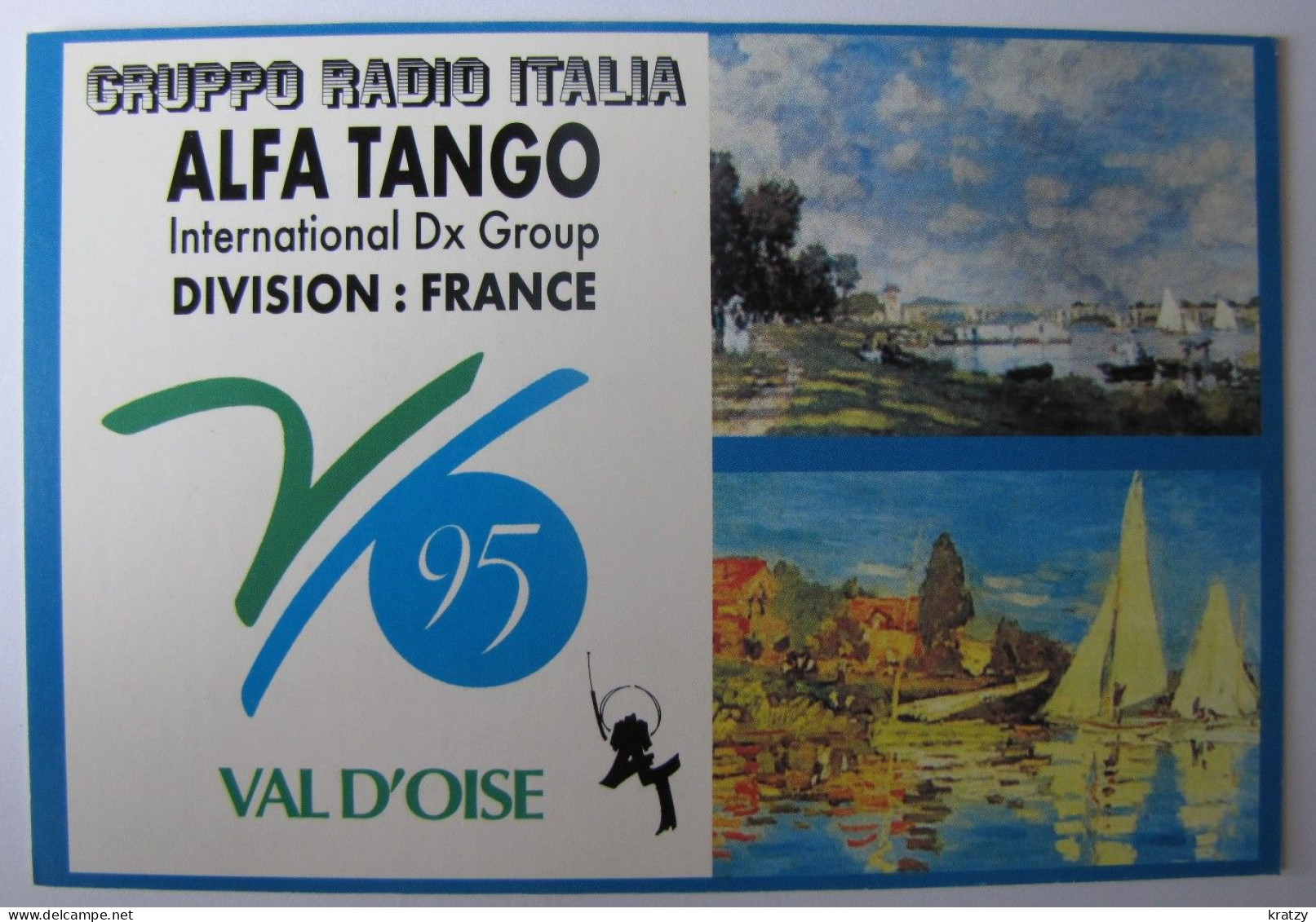 CARTES QSL - Gruppo Radio Italia Alfa Tango - Division France - Val D'Oise - Radio-amateur