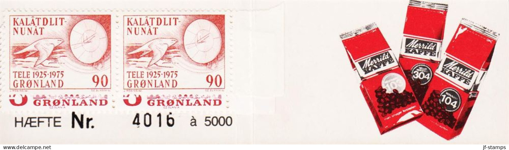 1977. GRØNLAND. TELE 90 Øre Falcon In Pair Together With 5 Øre Margrethe In 4stripe. DAN... (Michel 94 + 106) - JF545604 - Nuevos