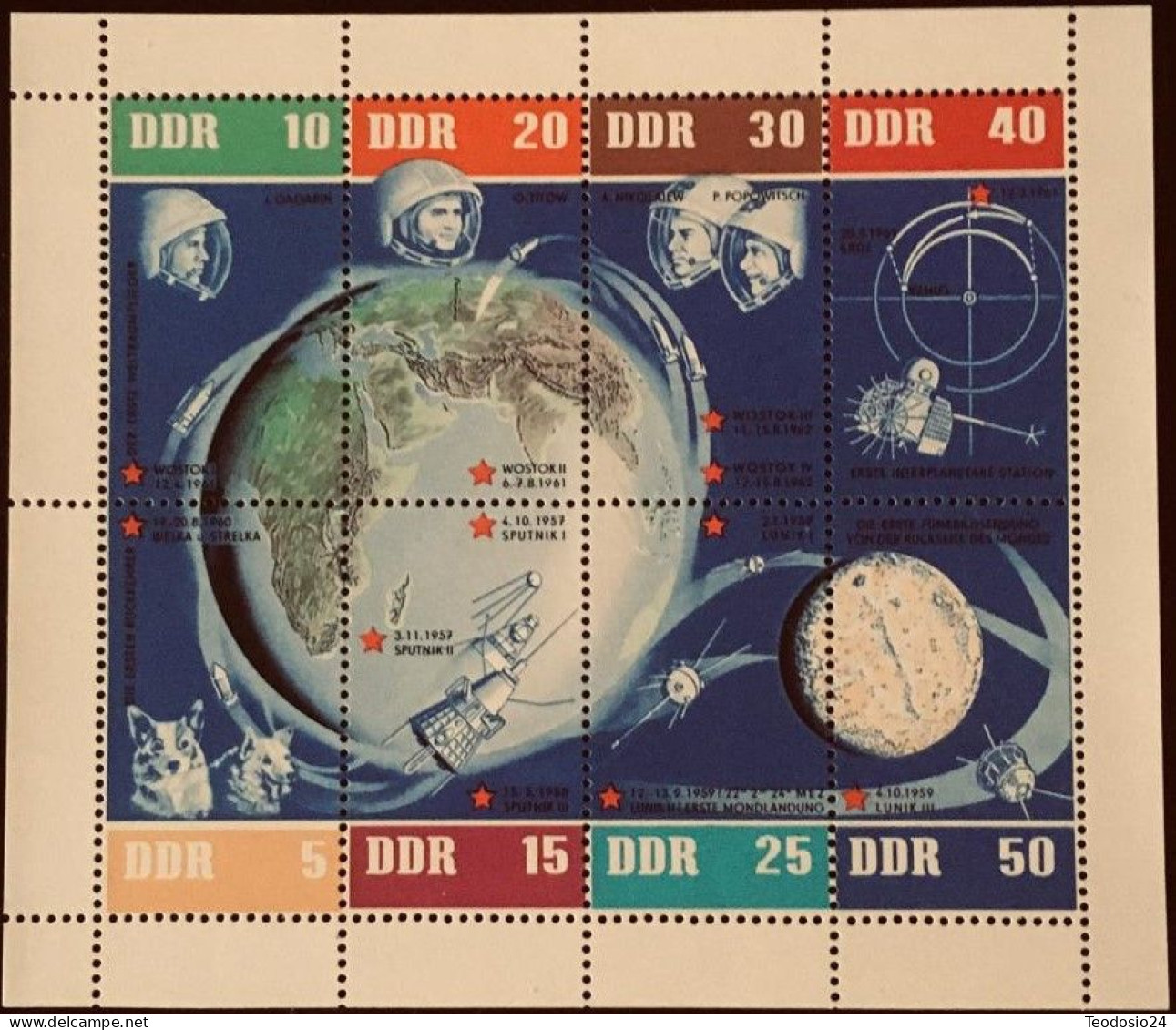 DDR 1962 Mi. 926-933  Spoutnik 5 ** - Ongebruikt