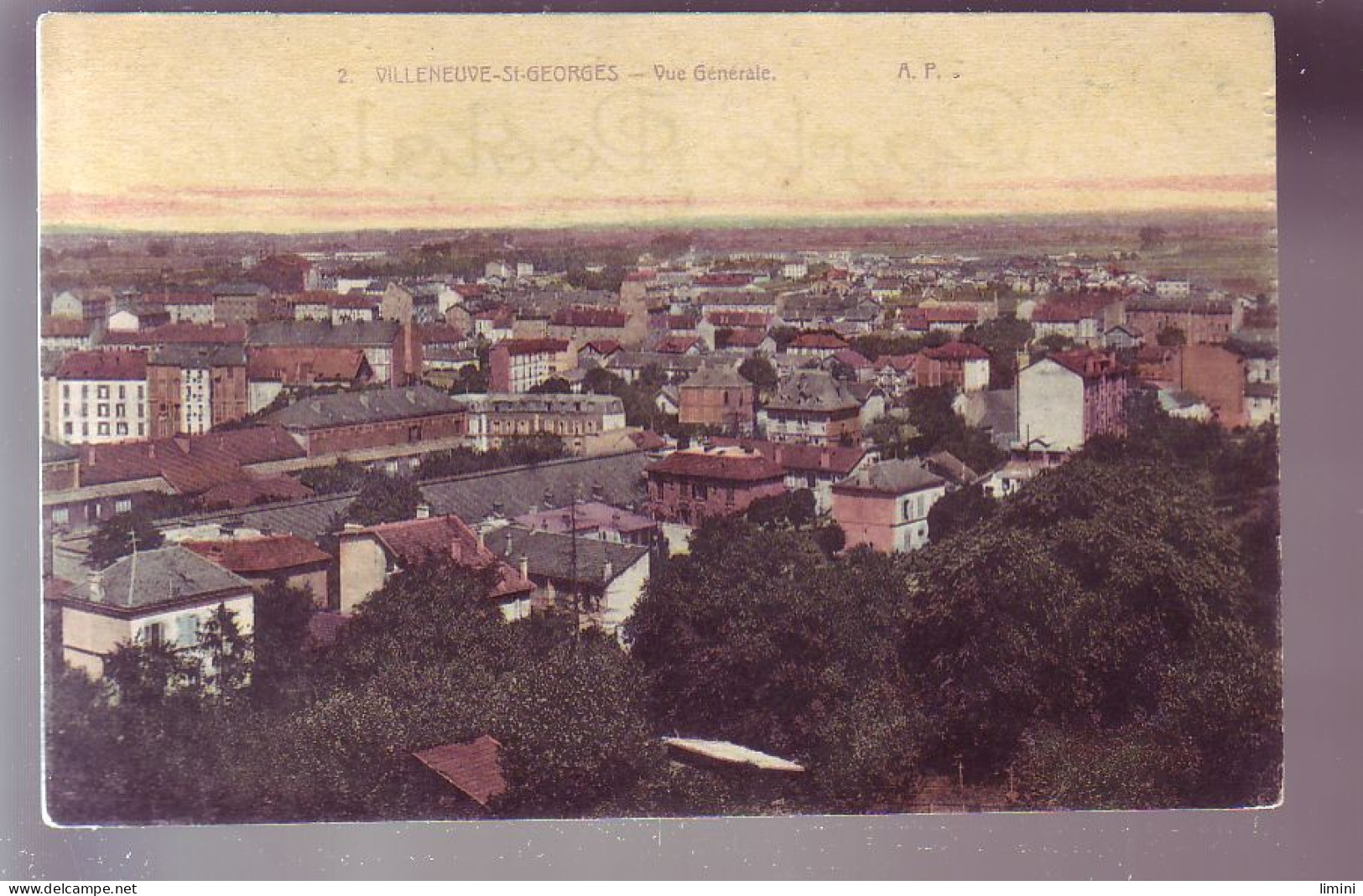 94 - VILLENEUVE-saint-GEORGES - VUE GENERALE  - COLORISEE -  - Villeneuve Saint Georges