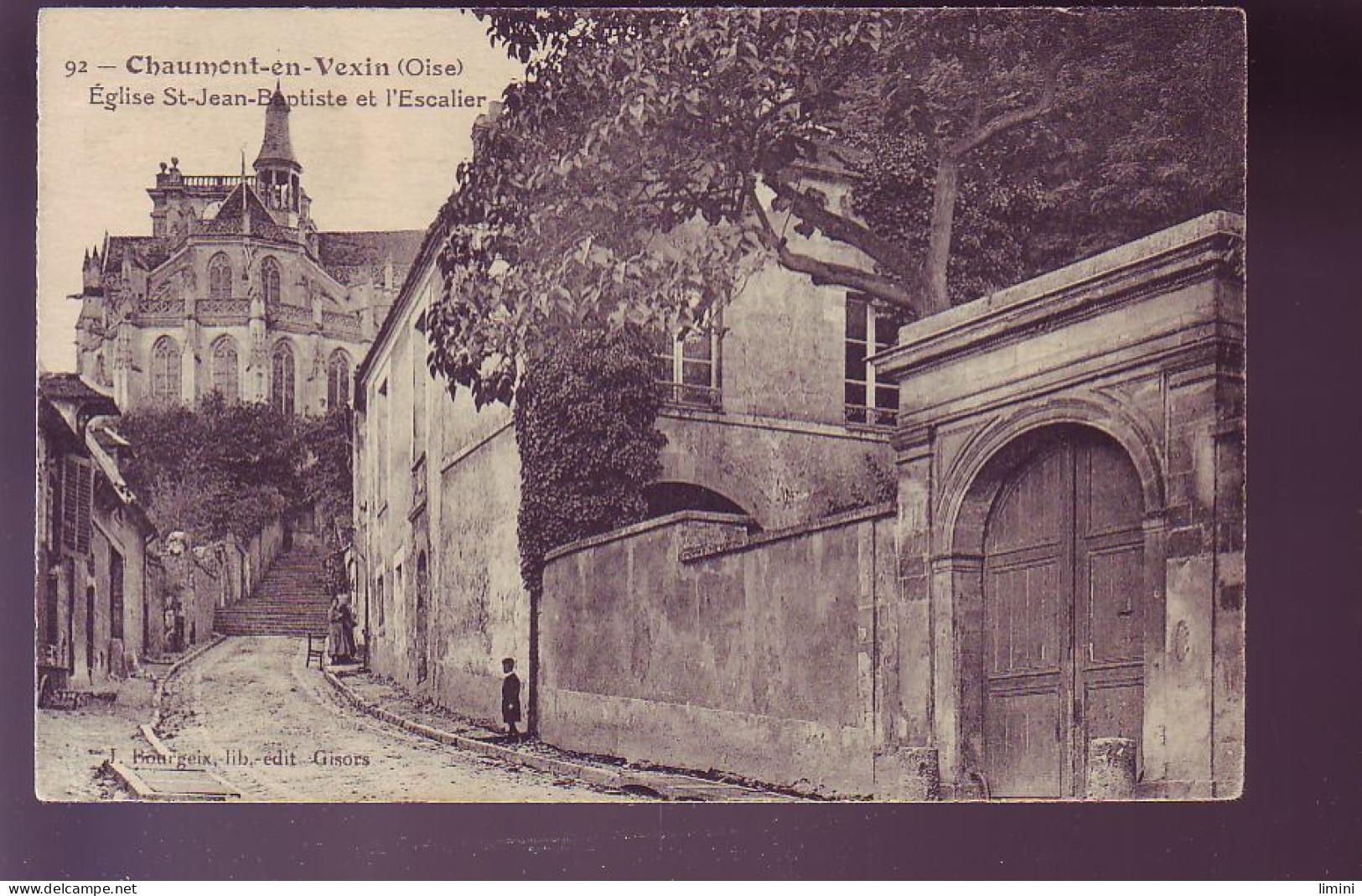 60 - CHAUMONT-en-VEXIN - EGLISE SAINT-JEAN ET ESCALIER - ANIMEE -  - Chaumont En Vexin