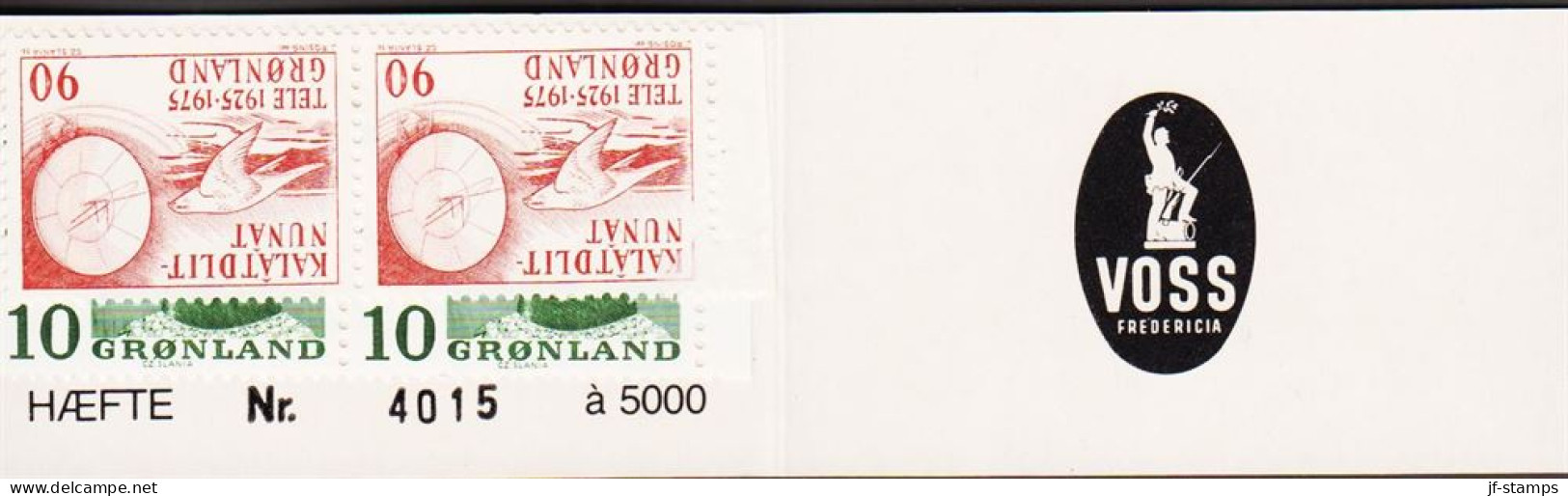 1977. GRØNLAND. TELE 90 Øre Falcon In Pair Together With 10 Øre Margrethe In Pair. DANSK ... (Michel 94 + 84) - JF545612 - Nuovi