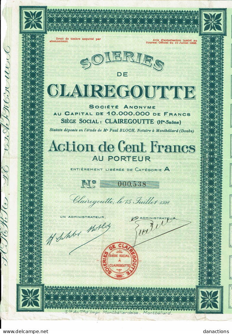70-SOIERIES DE CLAIREGOUTTE.   CLAIREGOUTTE (Hte Saône)   1928   Lot De 5 - Other & Unclassified