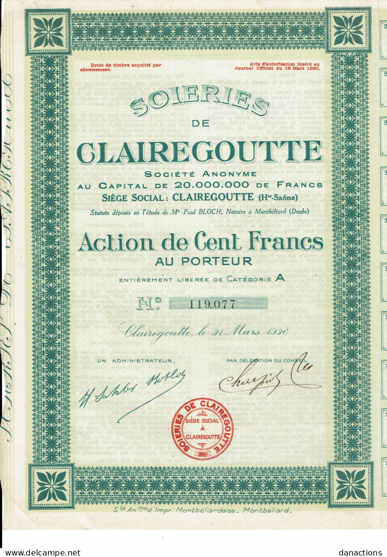 70-SOIERIES DE CLAIREGOUTTE.   CLAIREGOUTTE (Hte Saône)   1930    Lot De 7 - Sonstige & Ohne Zuordnung