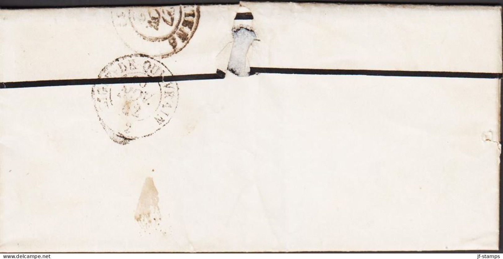 1852. FRANCE. Small Old Mourning Cover Cancelled OR + Postage 25. Arrival Cancel Reverse SIGNE DE QU.VRAIN... - JF545642 - 1801-1848: Précurseurs XIX