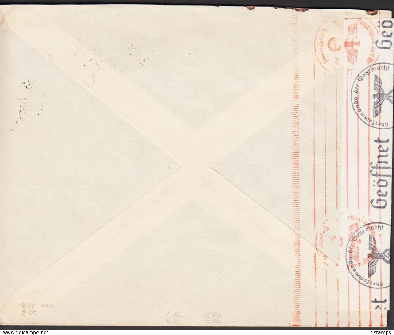1941. NORGE. Beautiful Censored Advertisement Envelope (Gjövik Musikhandel, Piano Motive) Wit... (Michel 202) - JF545662 - Covers & Documents