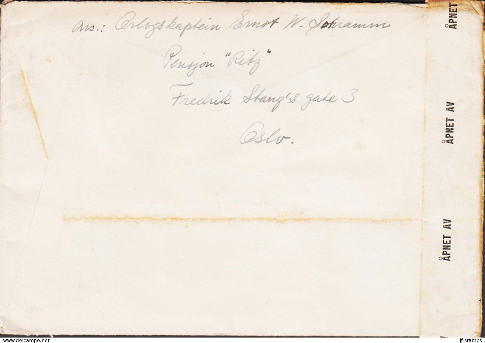 1945. NORGE. Very Interesting Original Letter Where Orlogskaptain Ernst W. Schramm Express Hi... (Michel 280) - JF545666 - Brieven En Documenten