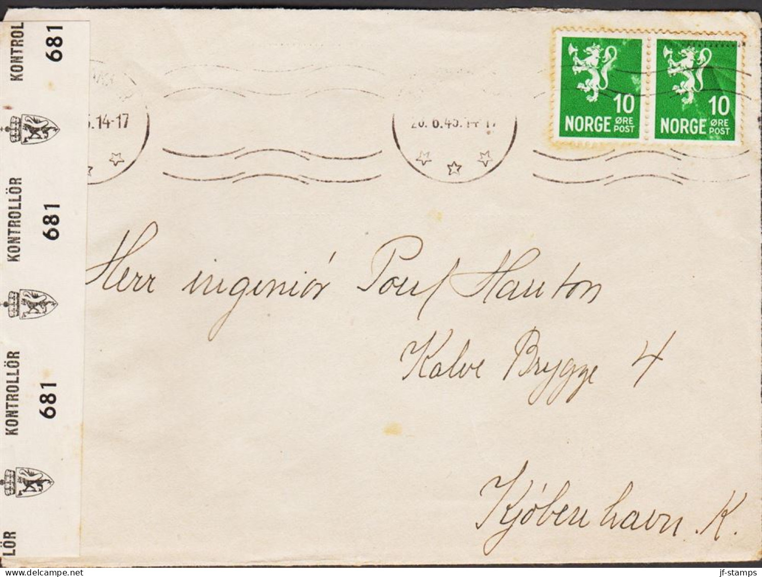 1945. NORGE. Very Interesting Original Letter Where The Wife To A Norwegian Prissoner Of War ... (Michel 181) - JF545667 - Brieven En Documenten