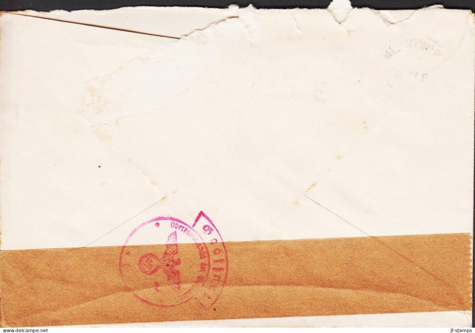 1941. NORGE. Very Interesting Envelope With 35 ØRE Lion Overprinted V And Cancelled TRONDHEIM... (MICHEL 249) - JF545679 - Briefe U. Dokumente