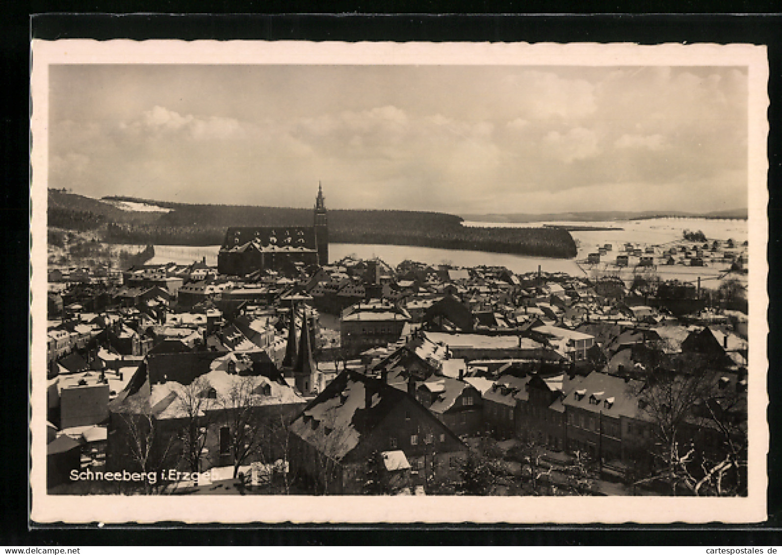 AK Schneeberg I. Erzgeb., Ortsansicht Aus Der Vogelschau  - Schneeberg