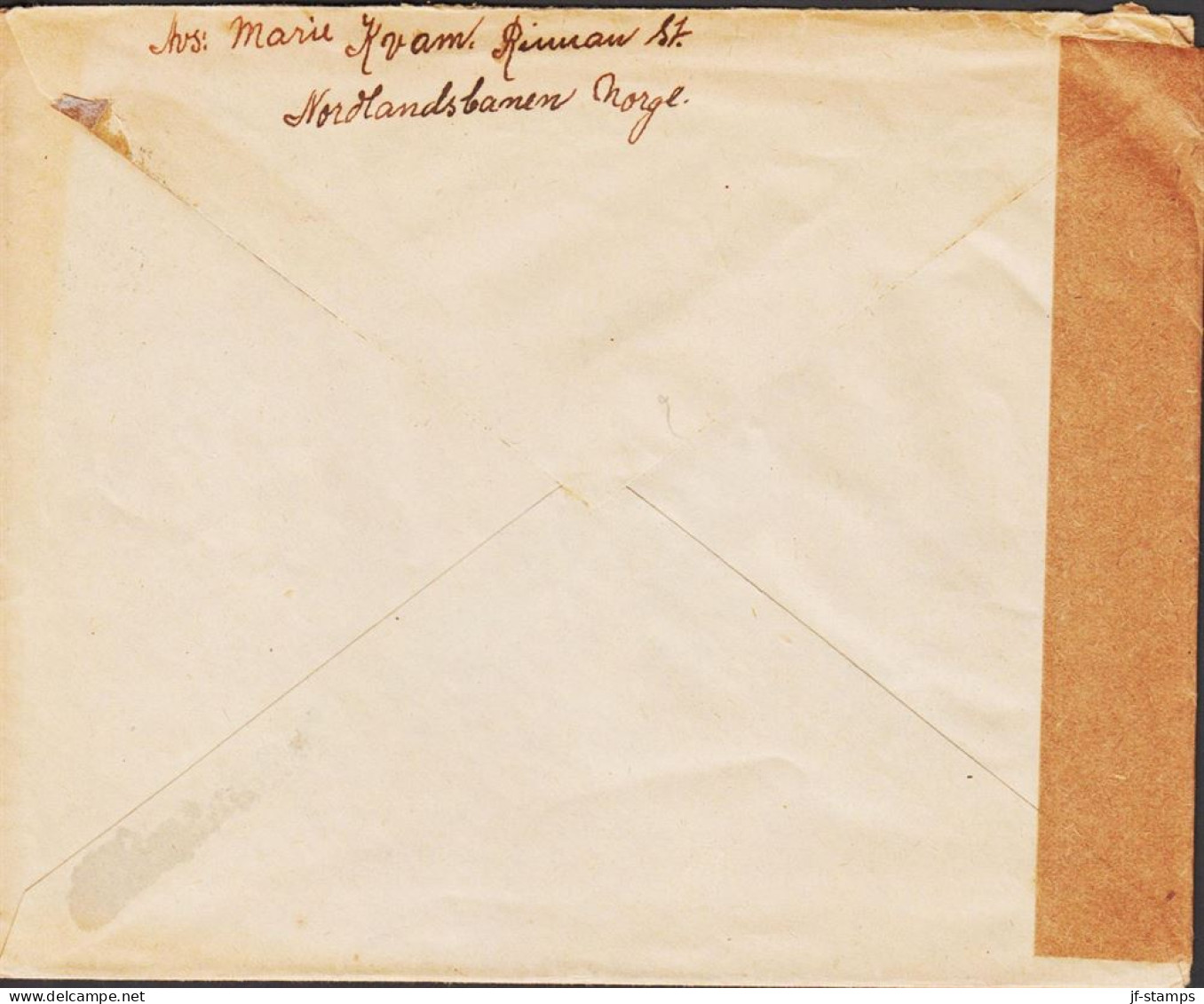 1941. NORGE. Very Interesting Censored Envelope With 20 ØRE Lion Cancelled LEVANGER 29 7 44 T... (MICHEL 184) - JF545682 - Covers & Documents