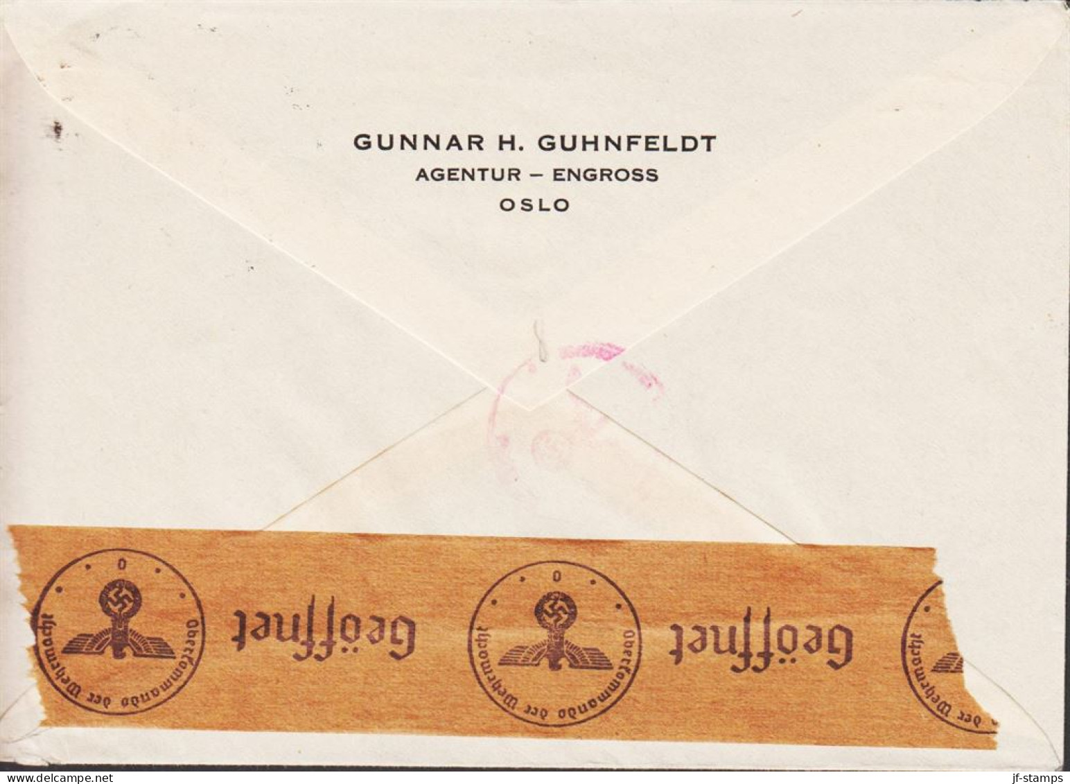 1941. NORGE. Very Interesting Censored Envelope With 2 + 5 ØRE POSTHORN + 14 ØRE Small Lion ... (MICHEL 121+) - JF545683 - Briefe U. Dokumente