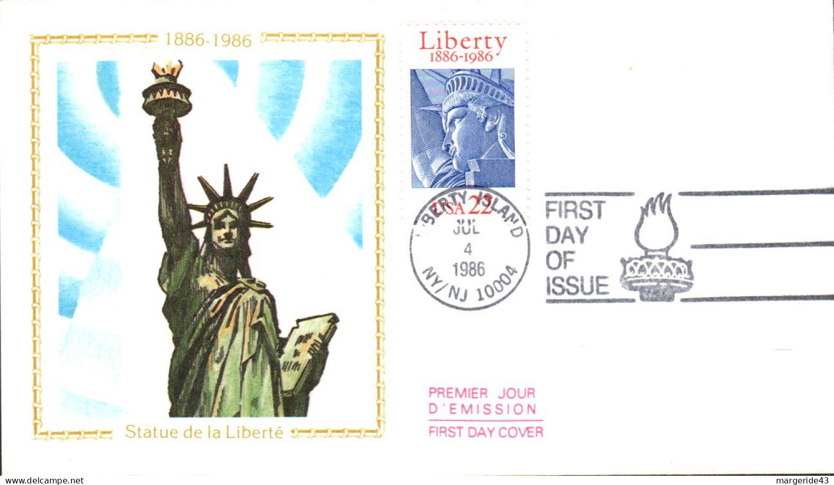 FDC 1986 STATUE DE LA LIBERTE - U S A - 1980-1989