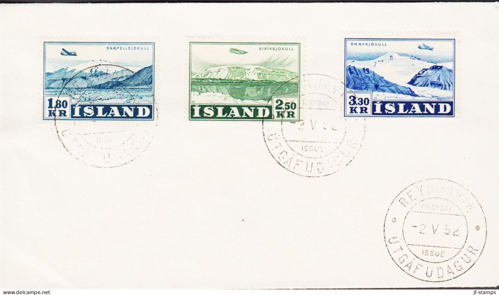 1952. ISLAND. AIR MAIL. FDC REYKJAVIK -2. V. 52.  (Michel 278-280) - JF545712 - Cartas & Documentos
