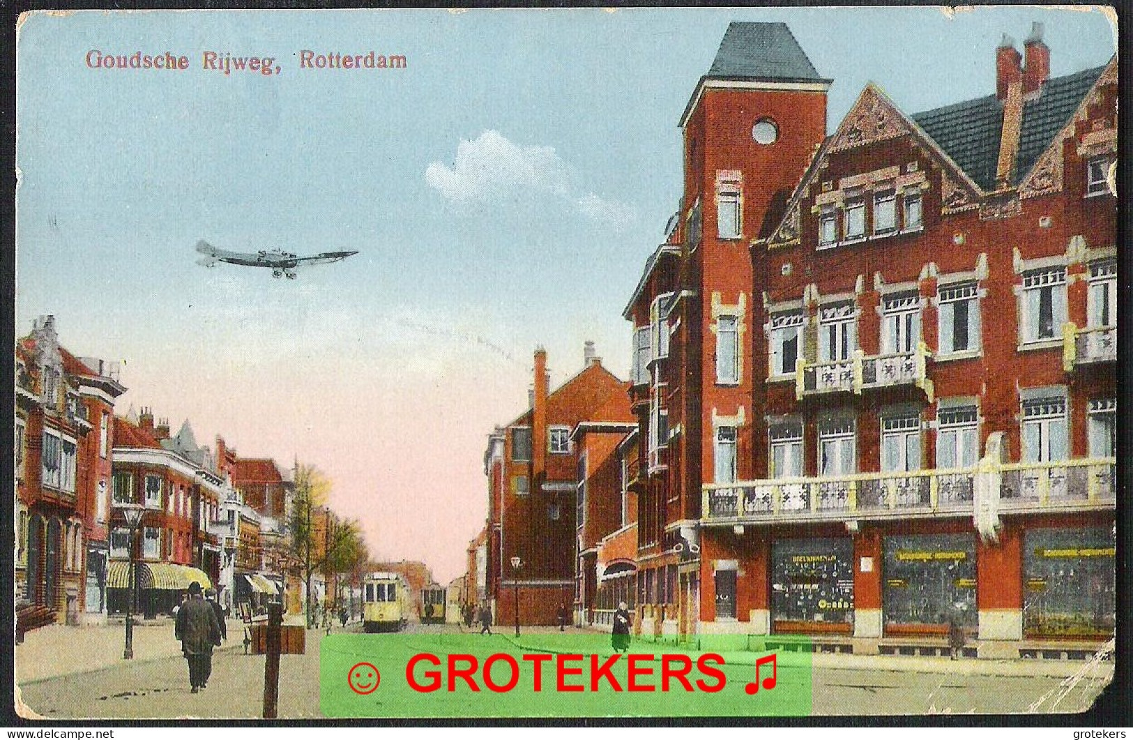 ROTTERDAM Goudsche Rijweg Met Tram / Streetcar En Fakeflyer 1925 - Rotterdam