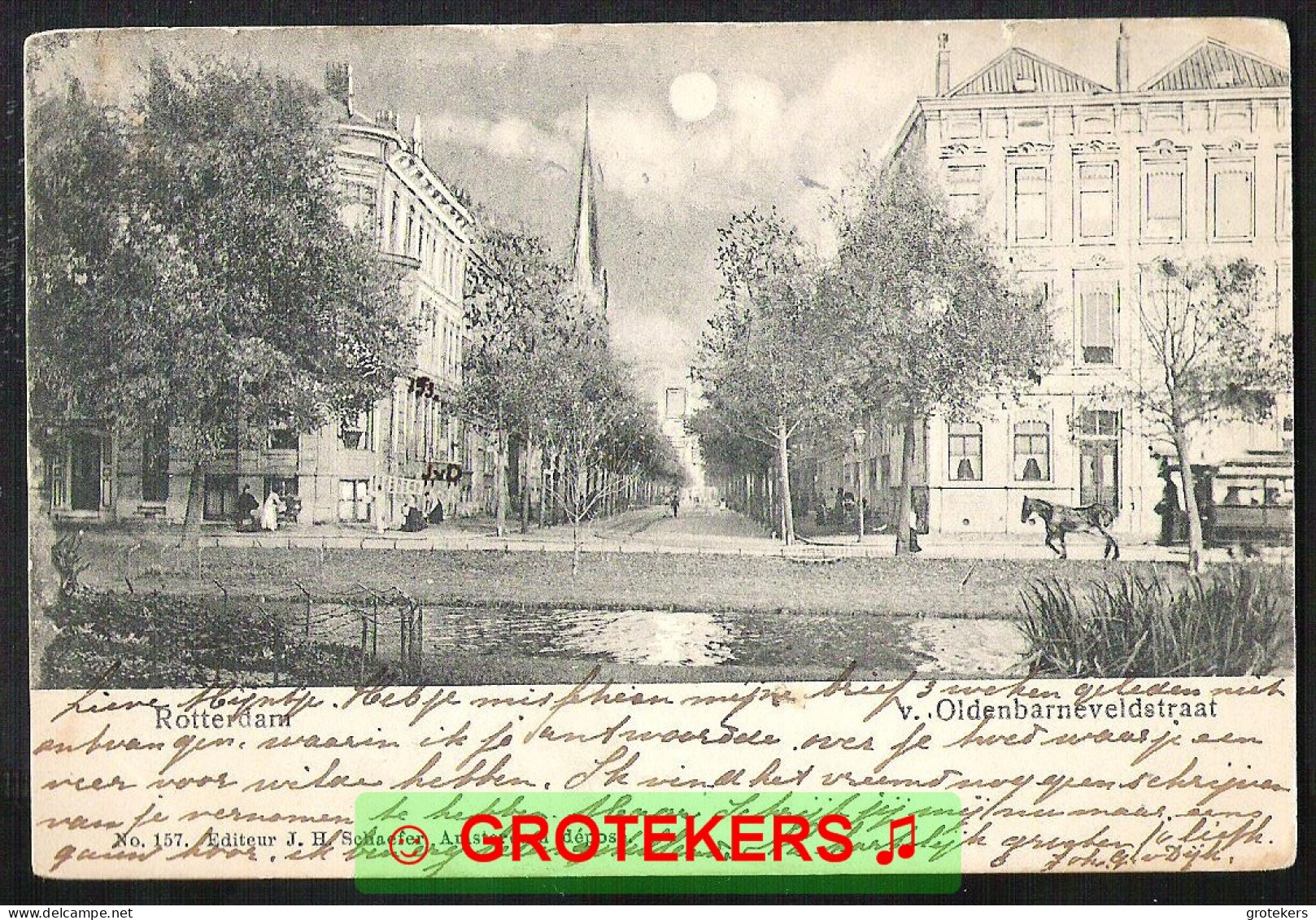 ROTTERDAM V.Oldebarneveldstraat 1904 Paardentram / Streetcar By Horses - Rotterdam