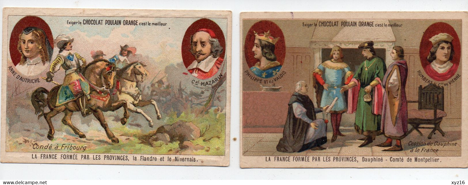 Lot De 10 Chromos Chocolat Poulain La France Formé Par Les Provinces - Poulain