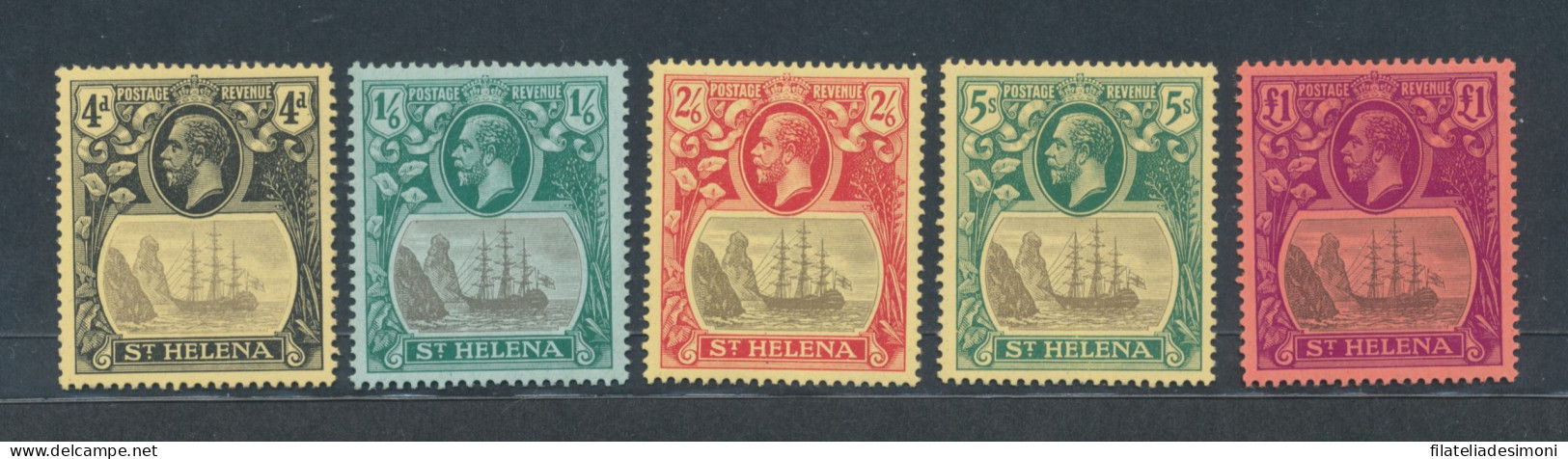 1922-37 St. Helena, Stanley Gibbons N. 92/96 - MLH* - Sonstige & Ohne Zuordnung