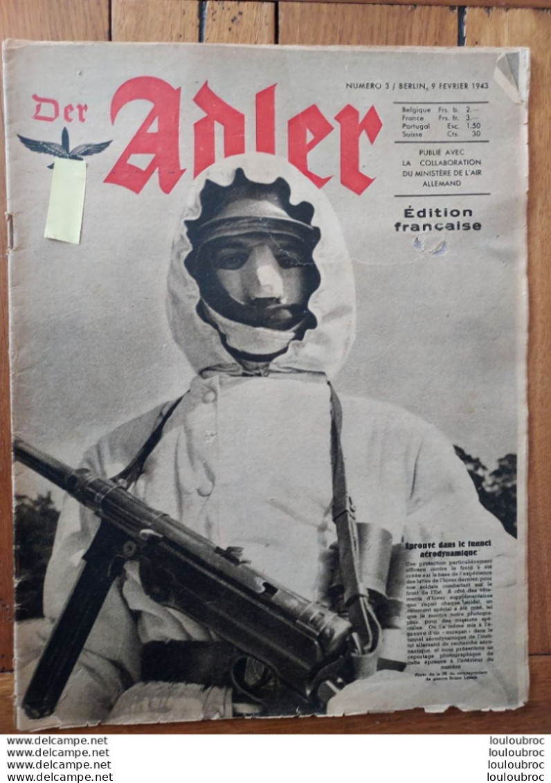 DER ADLER N°3 De 1943 édition Française 1943 - Guerra 1939-45