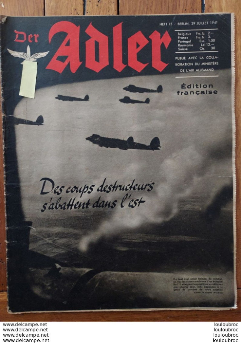 DER ADLER N°15 De 1941 édition Française 1941 - Guerre 1939-45