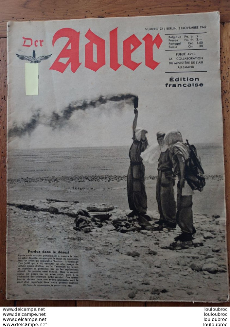 DER ADLER N°22 De 1942 édition Française 1942 - Guerre 1939-45