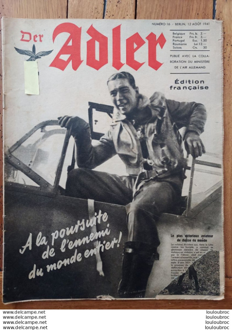 DER ADLER N°16 De 1941 édition Française 1941 - Oorlog 1939-45