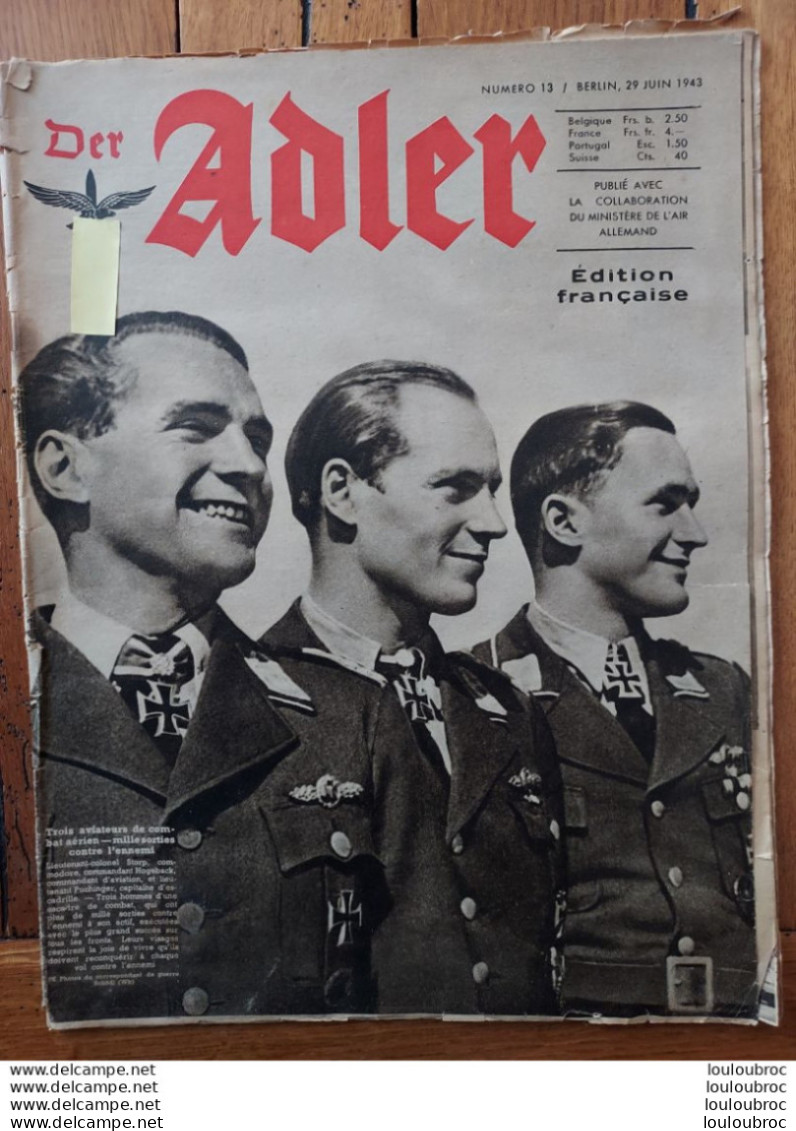 DER ADLER N°13 De 1943 édition Française 1943 - Guerra 1939-45