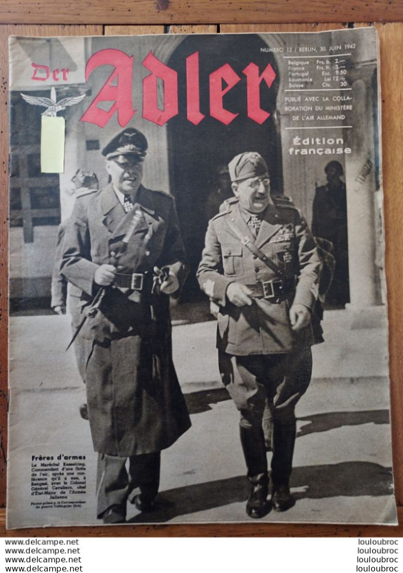 DER ADLER N°13 De 1942 édition Française 1942 - Guerra 1939-45