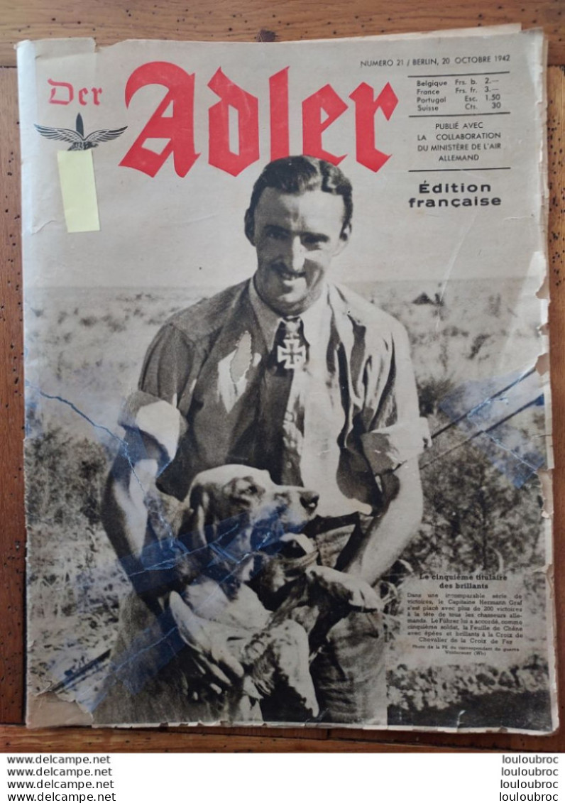 DER ADLER N°21 De 1942 édition Française 1942 - Oorlog 1939-45