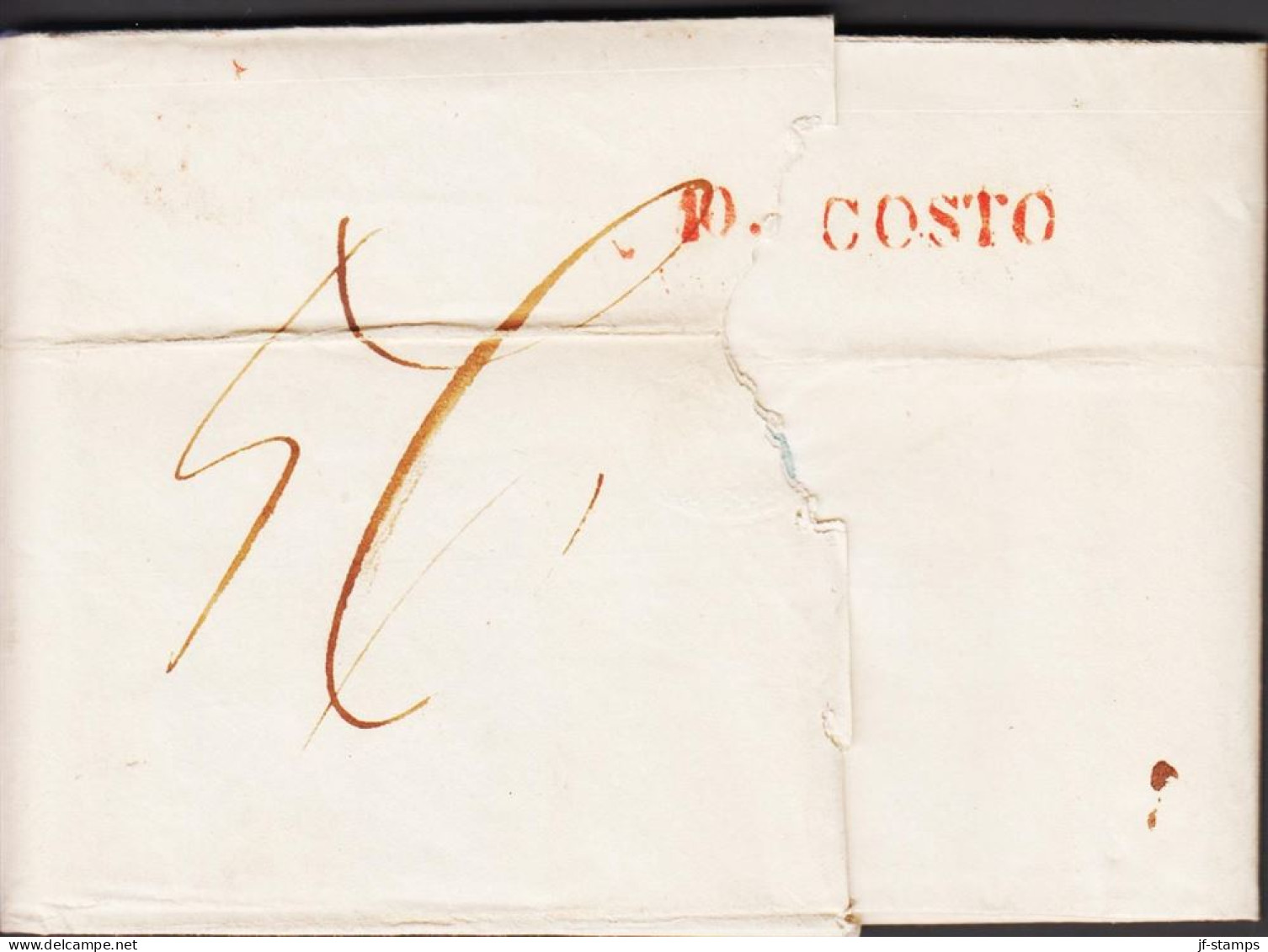 1840. TRIESTE. Nice Cover To Genua With Several Postal Marking And Orange Cancel : TRIEST 6 AUG 1840 Franc... - JF545747 - 1. ...-1850 Prephilately