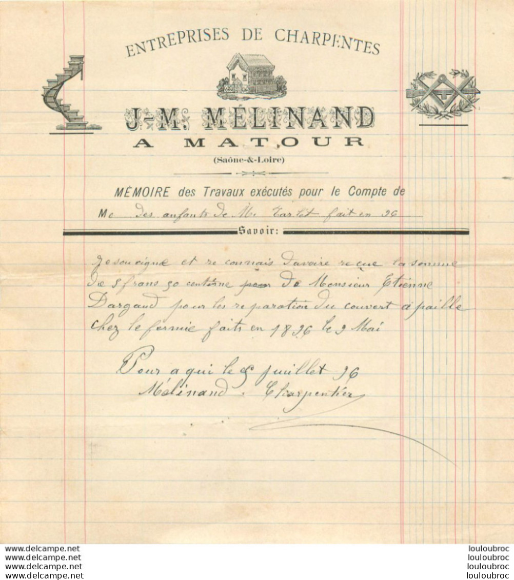 MATOUR 1896 J.M.  MELINAND ENTREPRISES DE CHARPENTES - 1800 – 1899