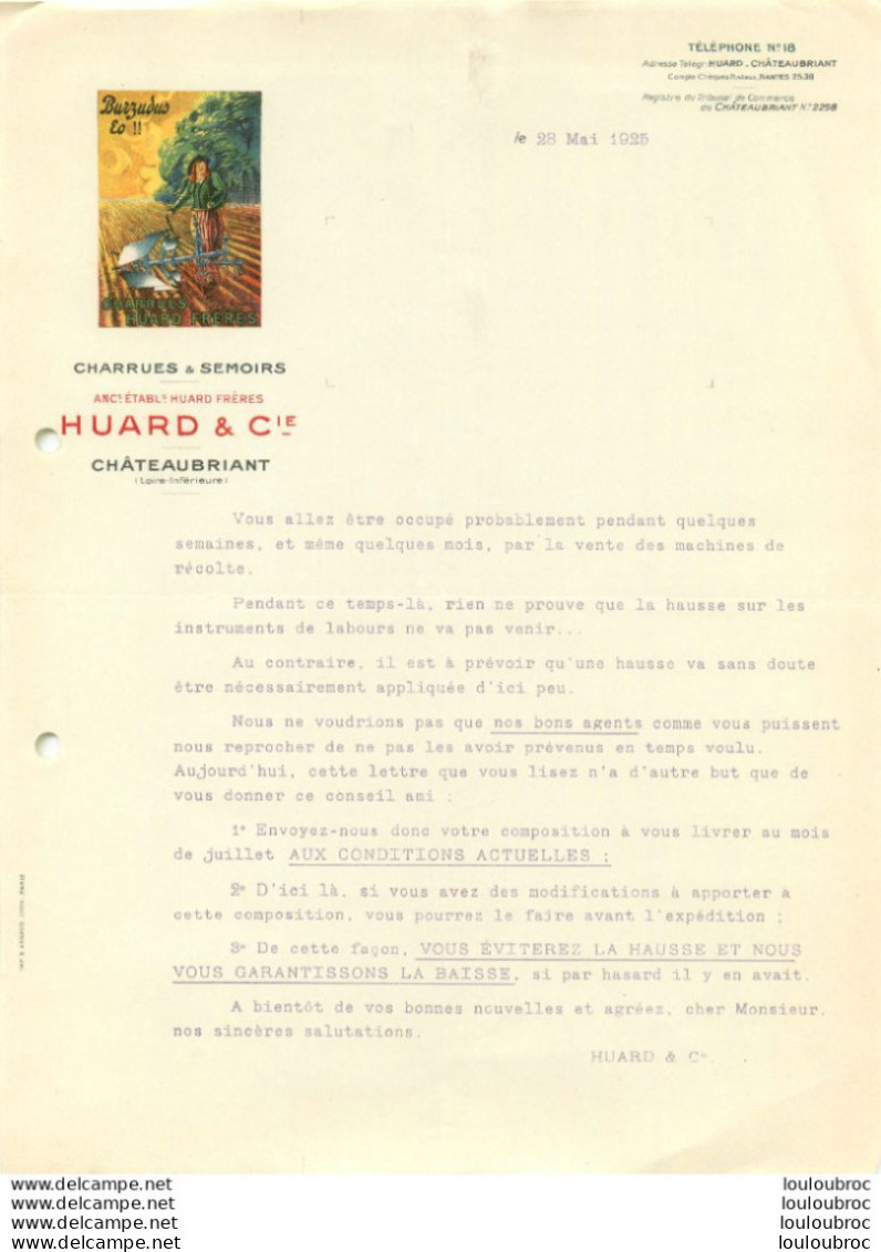 CHATEAUBRIANT 1925 HUARD ET CIE CHARRUES ET SEMOIRS - 1900 – 1949
