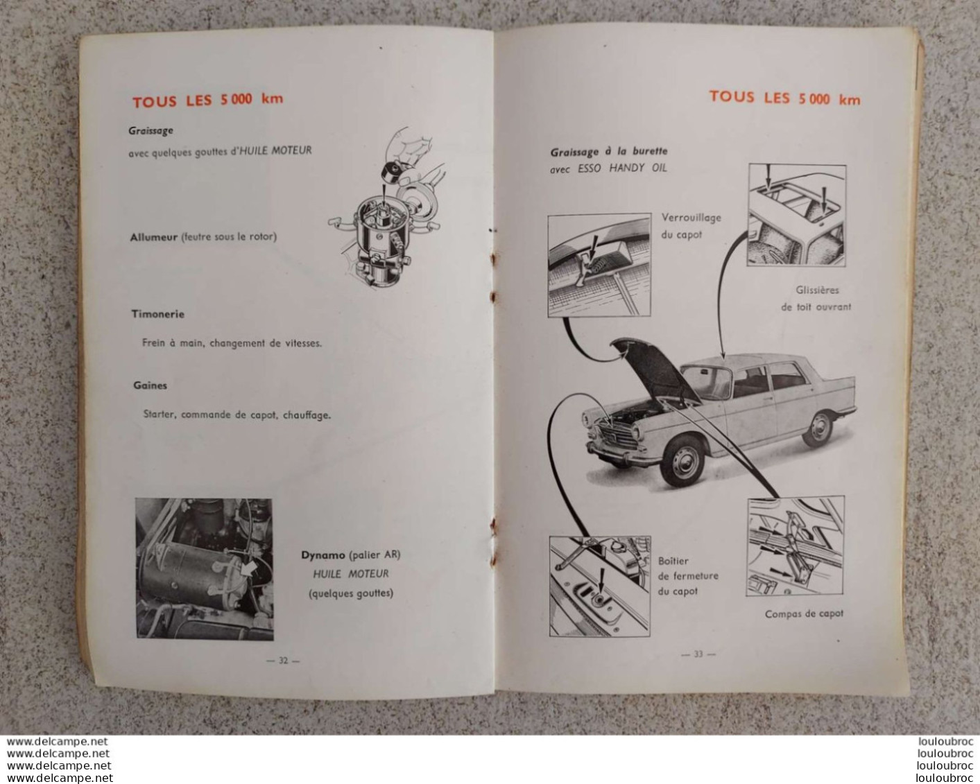 PEUGEOT 404 NOTICE D'ENTRETIEN 1967  LIVRET DE 60 PAGES - Auto