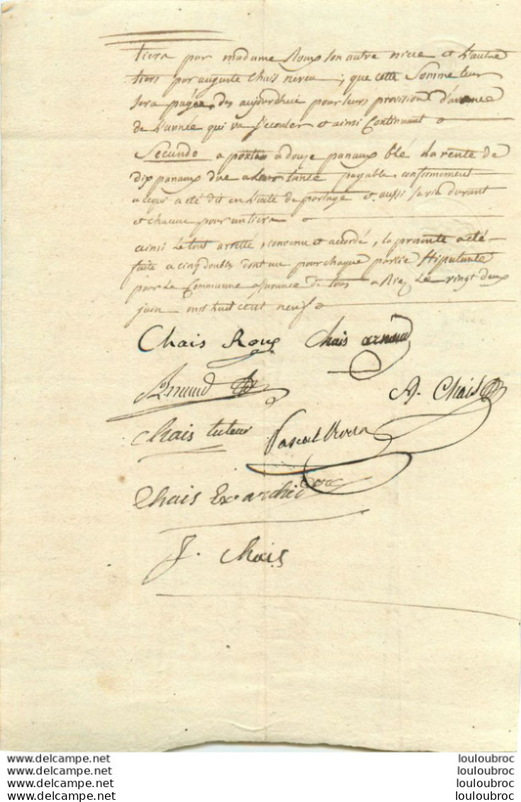 PARTAGE D'HERITAGE A AIX  LE 22 JUIN 1809 - Matasellos Generales