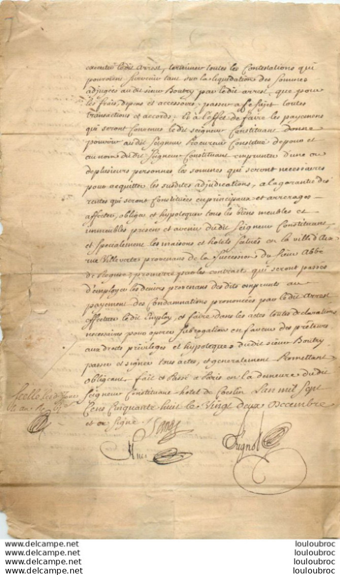 GENERALITE DE PARIS 1758 - Gebührenstempel, Impoststempel