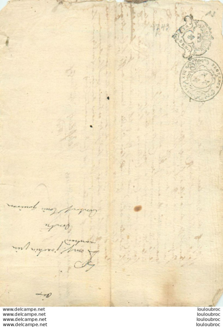 GENERALITE PROVENCE 1745 - Seals Of Generality
