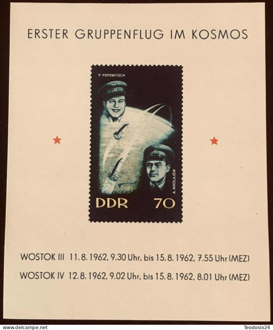 DDR 1962 PRIMER VUELO ESPACIAL EN GRUPO ** - Unused Stamps