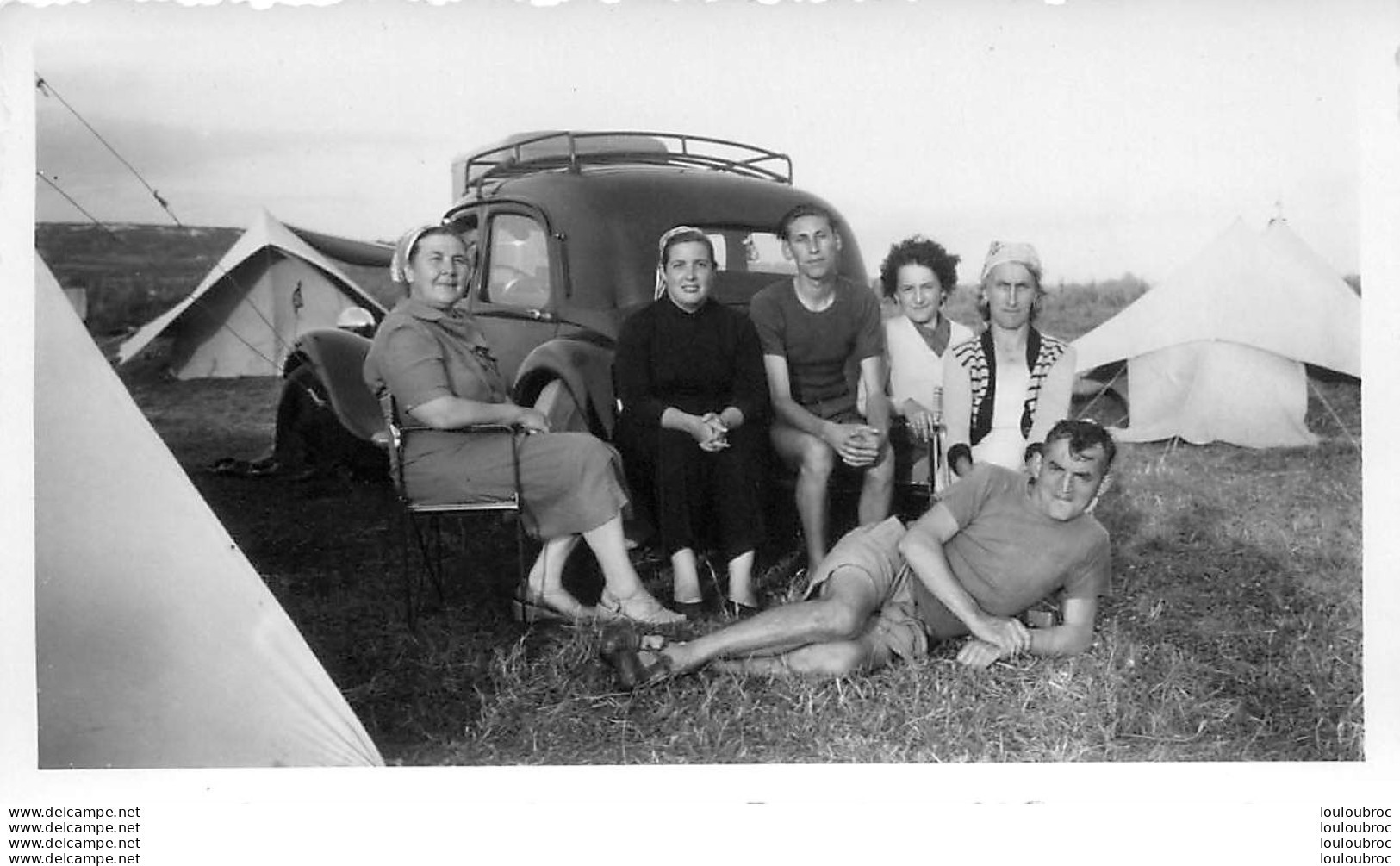 AUTO ANCIENNE LES VACANCES  PHOTO ORIGINALE 11 X 7 CM - Automobile