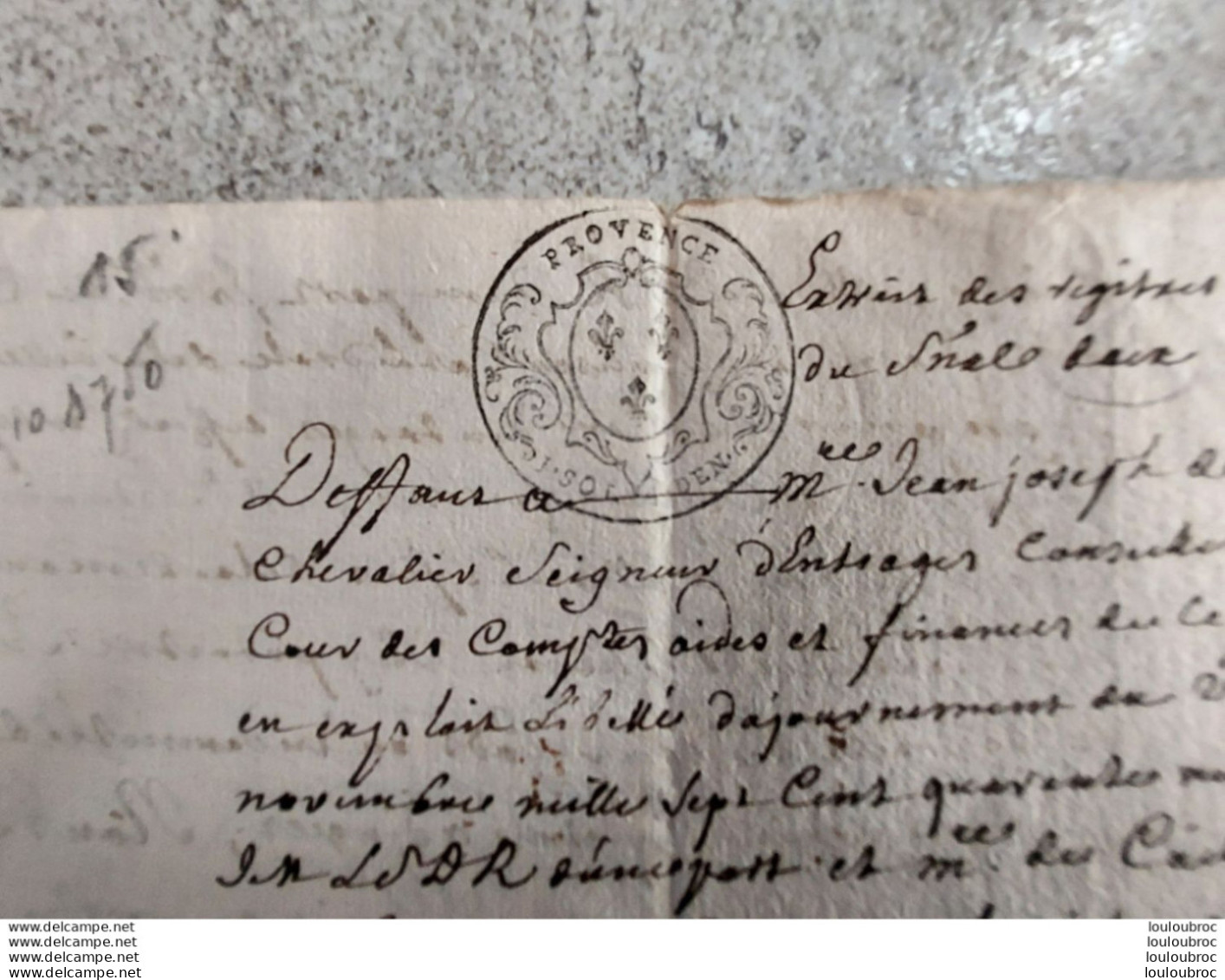 GENERALITE PROVENCE 1750 - Seals Of Generality