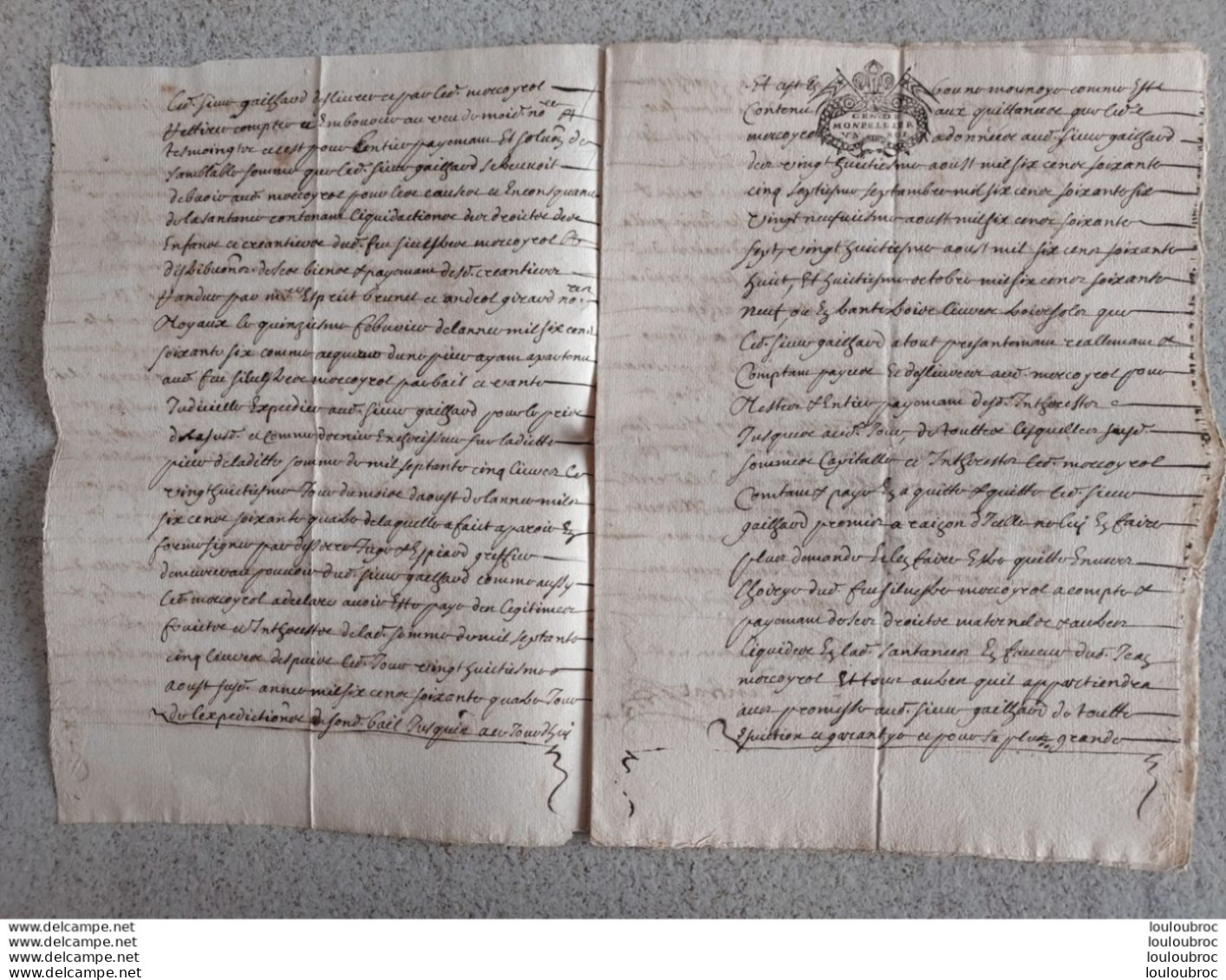 GENERALITE DE MONTPELLIER FEVRIER 1670  DOCUMENT DE 5 PAGES - Gebührenstempel, Impoststempel