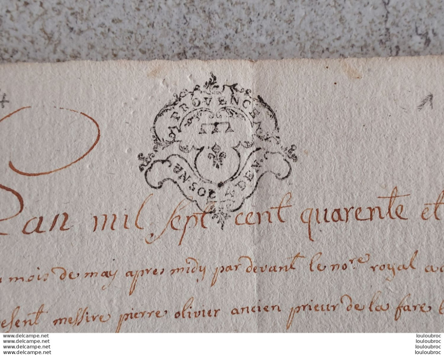 GENERALITE PROVENCE 1740 - Seals Of Generality