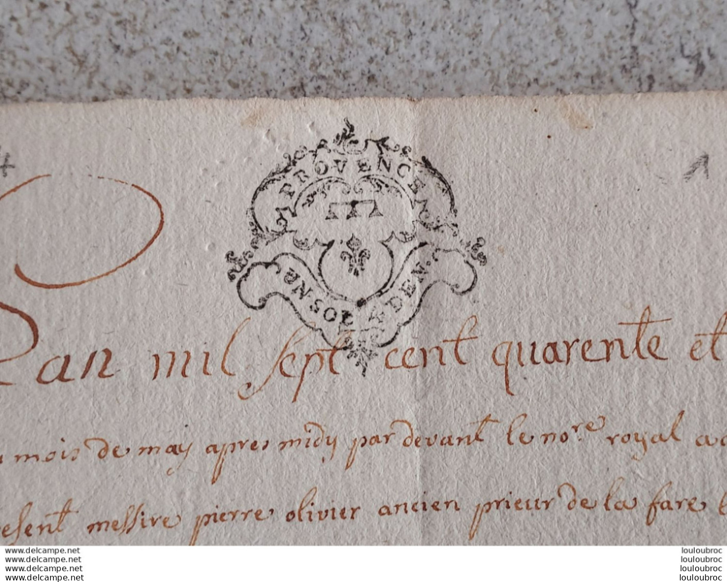 GENERALITE PROVENCE 1740 - Gebührenstempel, Impoststempel