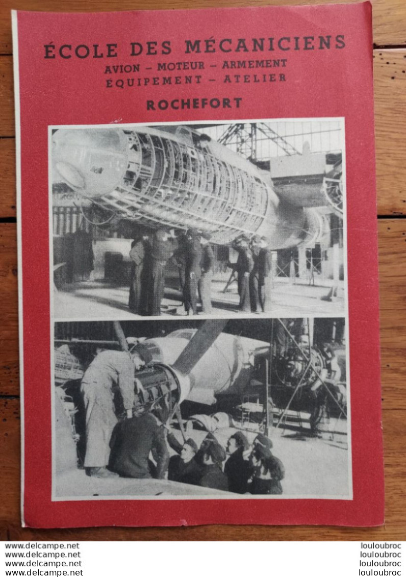 ECOLE DES MECANICIENS AVION  DE ROCHEFORT FEUILLETS DE 4 PAGES - Andere & Zonder Classificatie