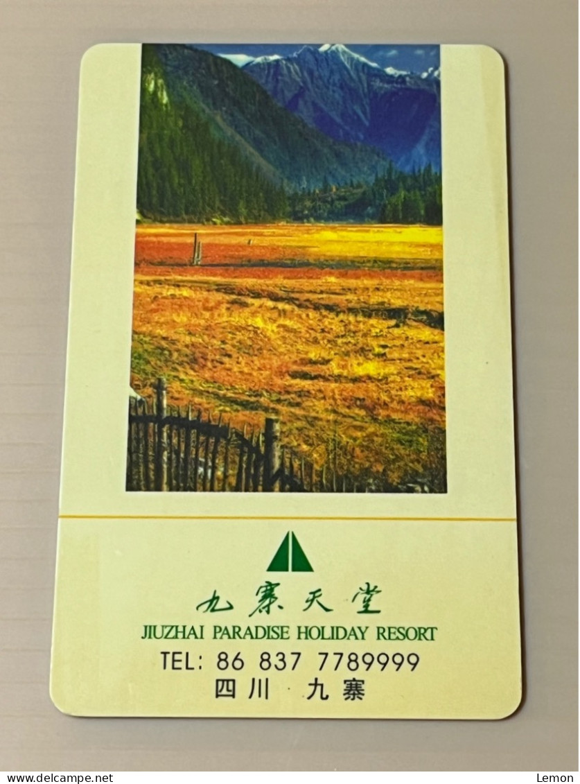 JiuZhai Paradise Holiday Resort Hotel Room Key Card Keycard, 1 Used Card - Autres & Non Classés