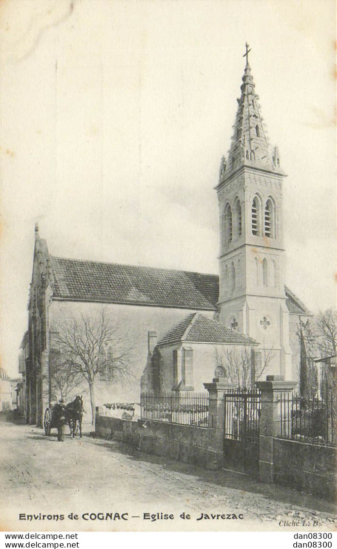 16 ENVIRONS DE COGNAC EGLISE DE JAVREZAC ATTELAGE - Cognac