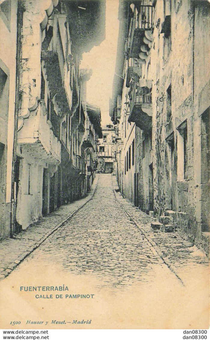 ESPAGNE FUENTERRABIA CALLE DE PAMPINOT CARTE N° 1500 - Guipúzcoa (San Sebastián)