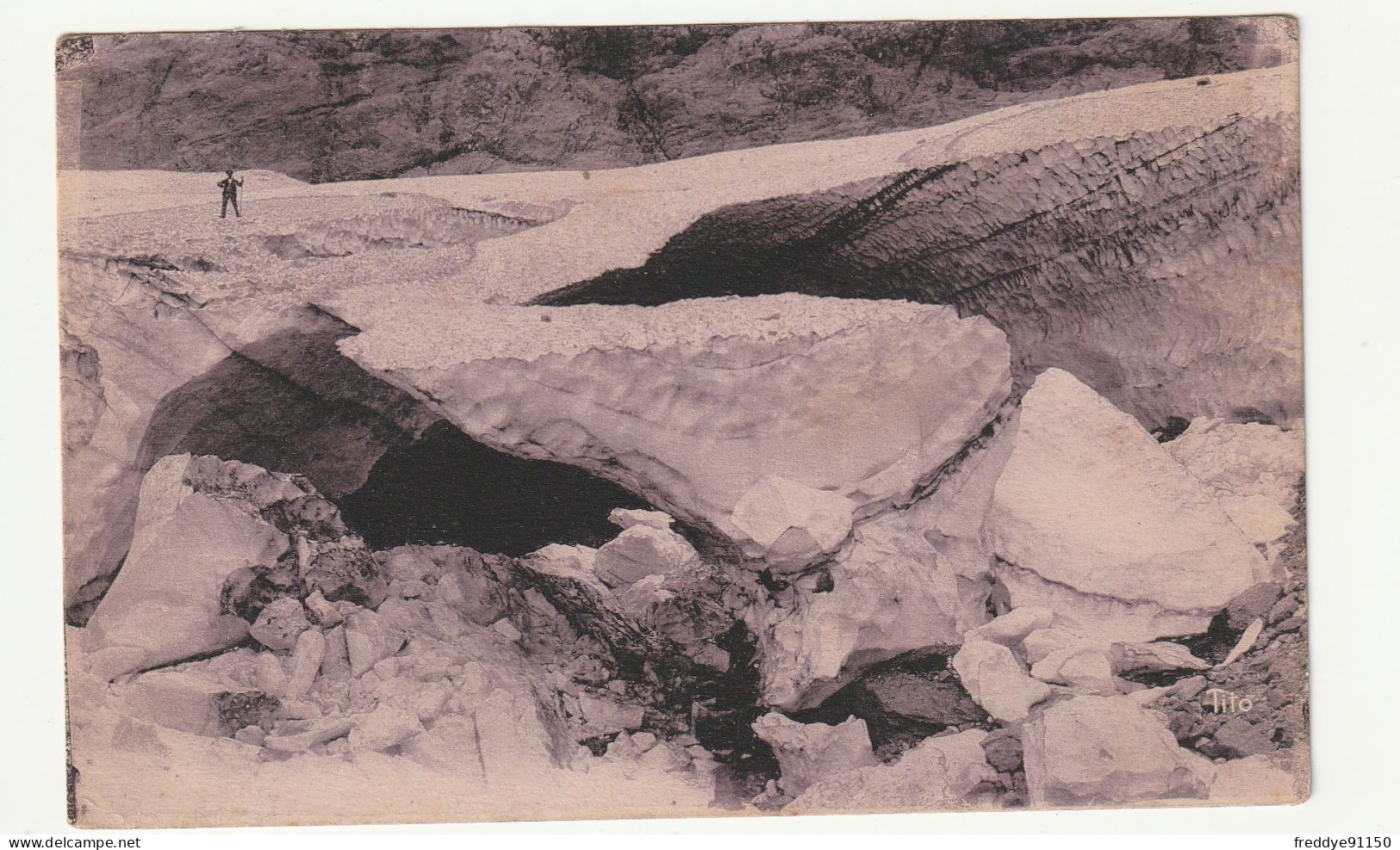 65 . Cirque De Garvarnie . Les éboulis De Glace Au Pont De Neige  - Gavarnie