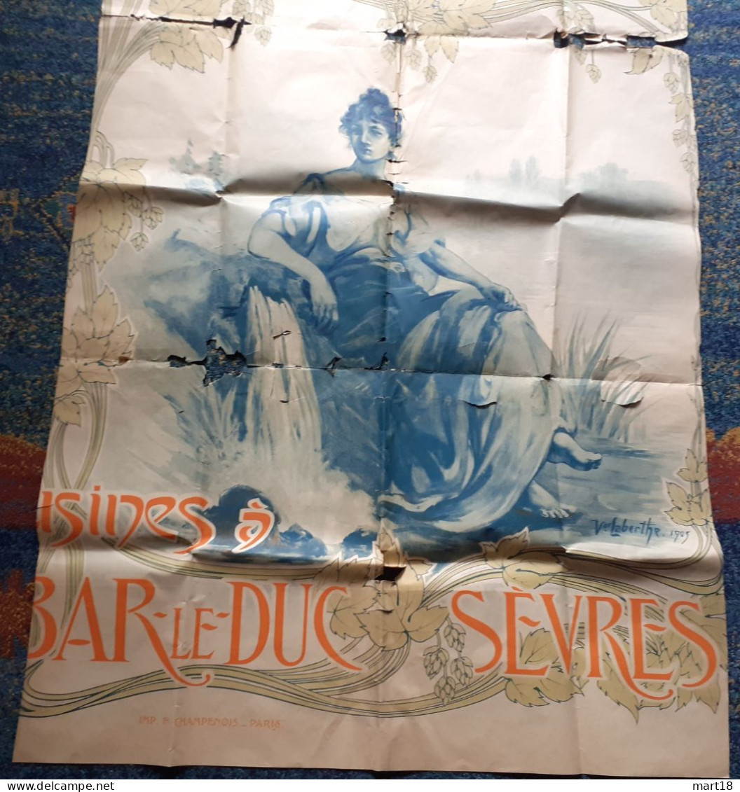 Affiche Originale - Biere LA MEUSE Bar-le-Duc Sèvres Laberthe 1905 - Champenois - Posters