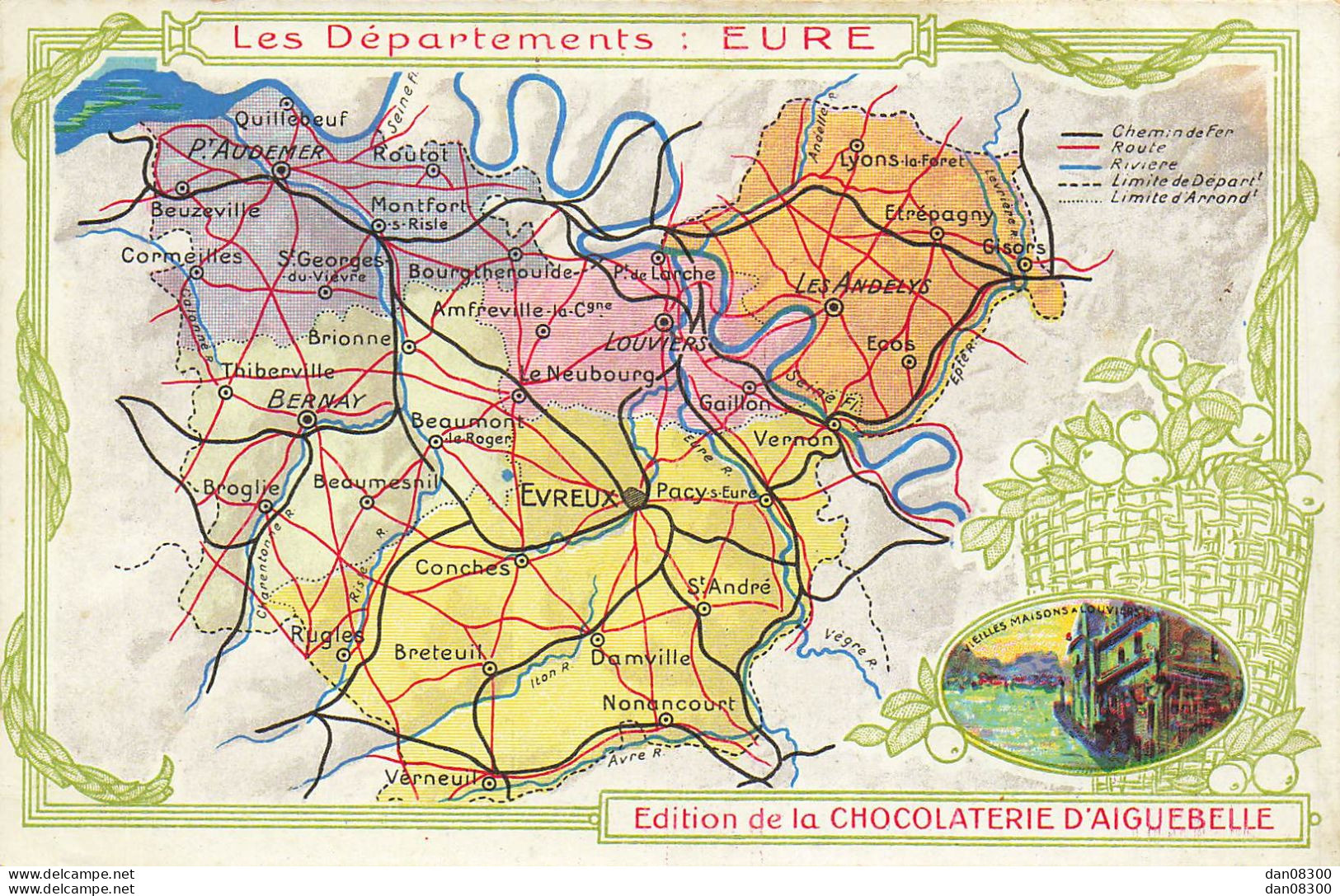 27 LES DEPARTEMENTS EURE EDITION DE LA CHOCOLATERIE D'AIGUEBELLE - Cartes Géographiques